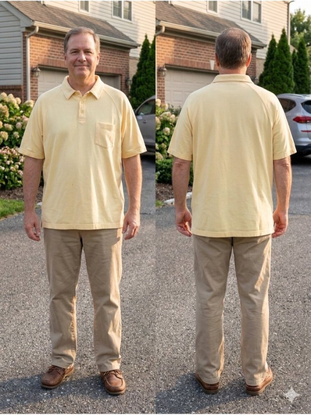 Knightsbridge Men Large Yellow Raglan Polo Shirt Pocket Cotton Blend 90s Vintage